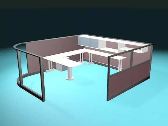 Glass Office Cubicle Module 3d model Glass Office Cubicle Module 3d model