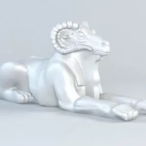 Goat Sculpture Statue 3d model