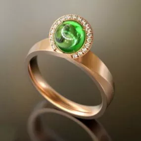 Gold Emerald Ring 3d model