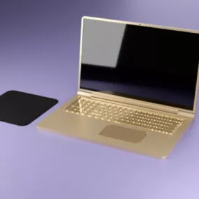 Gold Notebook Laptop 3d model