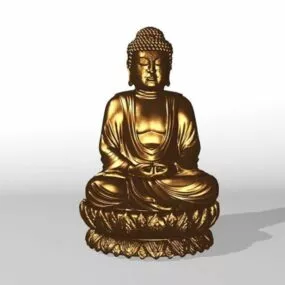 Golden Buddha Statue 3d model
