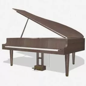 Brown Grand Piano Instrument 3d model