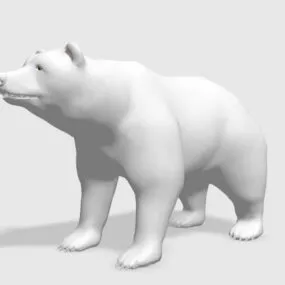 Low Poly White Bear 3d model