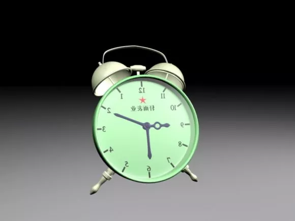 Square Clock With Big Number Style 3d model