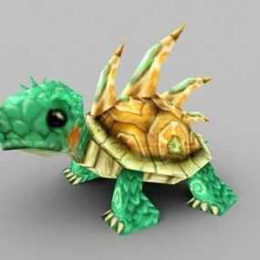 Anime Tortoise With Horns 3d model