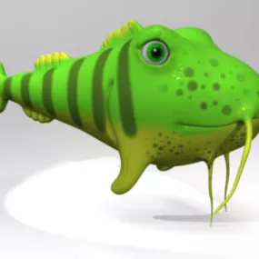 Catfish Cartoon 3d model