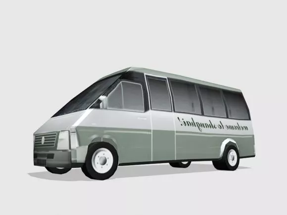 Yellow Bus School Vehicle 3d model