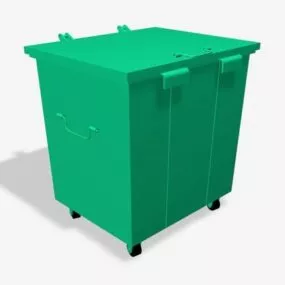 Trashbox With Wheels 3d model