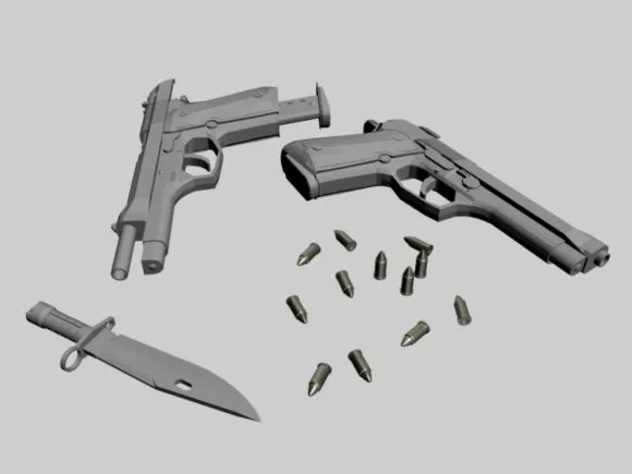 Scifi Gun M24r 3d model