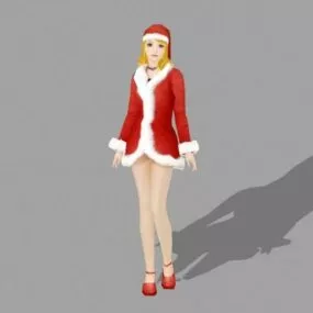 Beautiful Christmas Girl 3d model