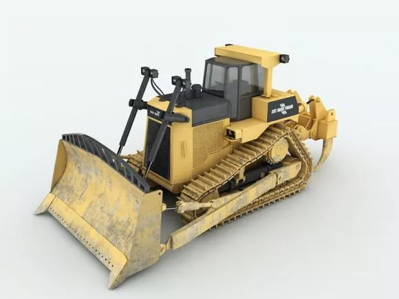 Old Bulldozer Truck 3d model