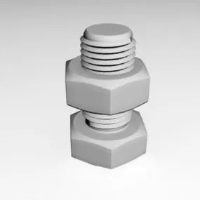 Steel Hexagon Nut Bolt 3d model