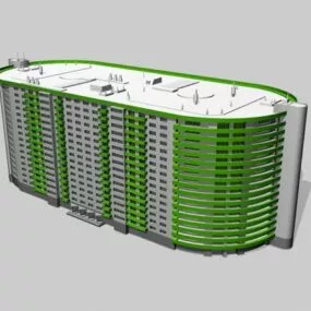 Modern High Rise Apartment Building 3d model