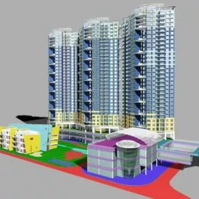 High Rise Residential Apartment Building 3d model
