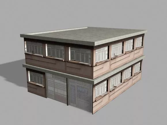 House Complex Building With Landscape 3d model
