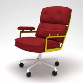 Home Office Wheels Chair With Arms 3d model
