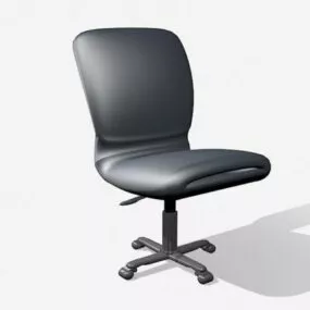 Office Desk Chair Black Leather 3d model