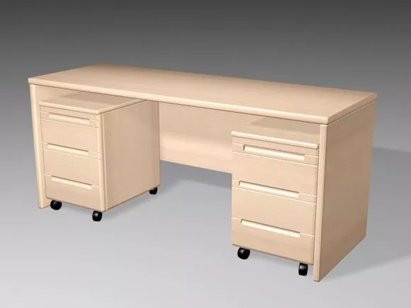 Office Work Station Table Chair 3d model
