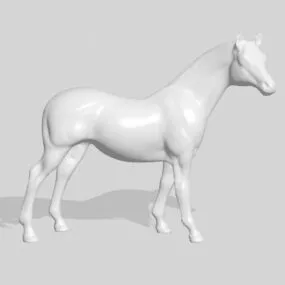 White Horse Animal Sculpture 3d model