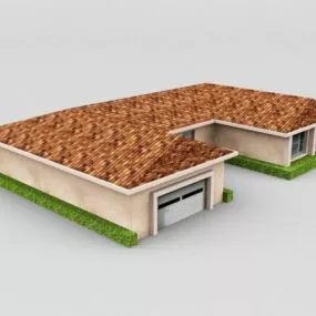 Medium Size House With Garage 3d model
