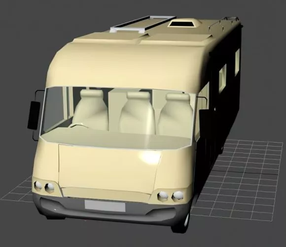 White Minibus Van 3d model