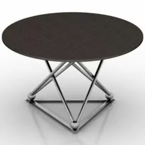 Industrial Round Dining Table Black 3d model