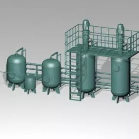 Industrial Storage Silo System 3d model