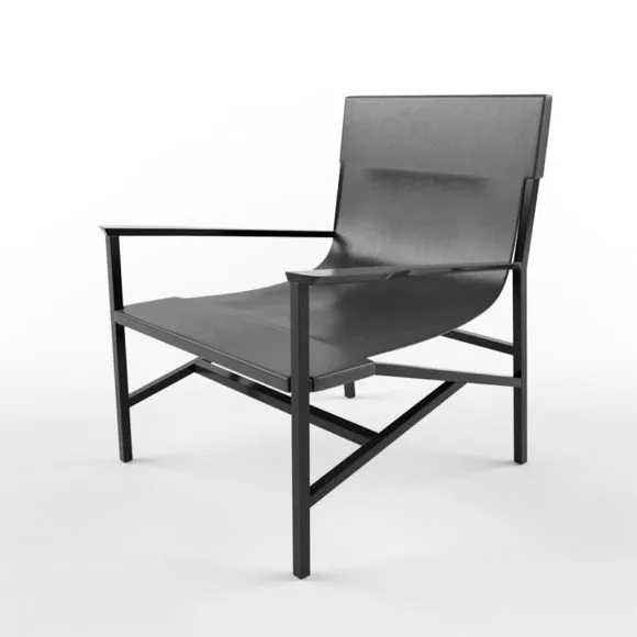 Vintage Blue Wood Dining Chair 3d model