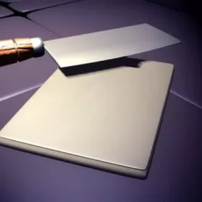 Kitchen Knife With Cutting Board 3d model