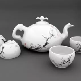 Korean Teapot Set 3d model