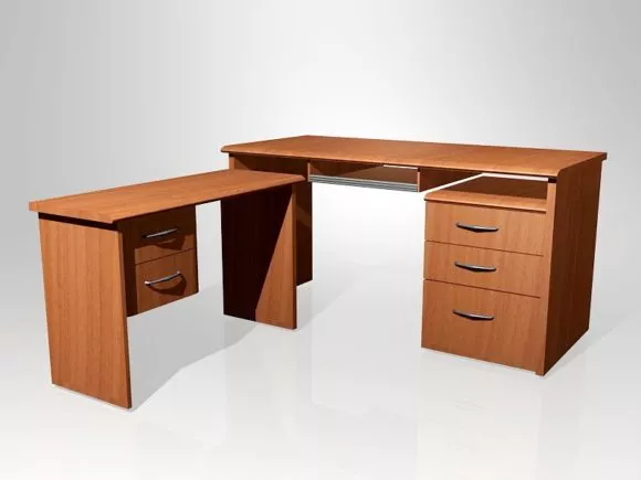 L Shaped Computer Desk Wooden Mdf 3d model L Shaped Computer Desk Wooden Mdf 3d model