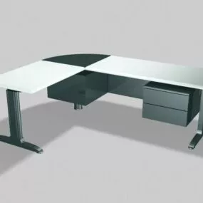 L Shaped Office Desks Workstations 3d model
