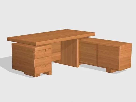 Curved Desk Reception 3d model