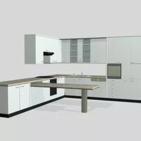 L Shaped Kitchen Cabinet Layout Ideas 3d model