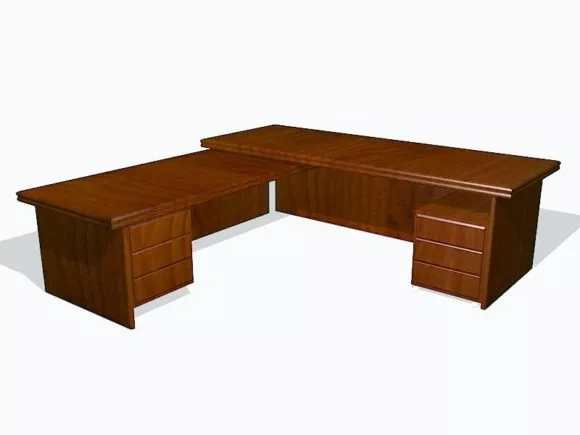 Simple Office Workspace With Desk, Computer 3d model