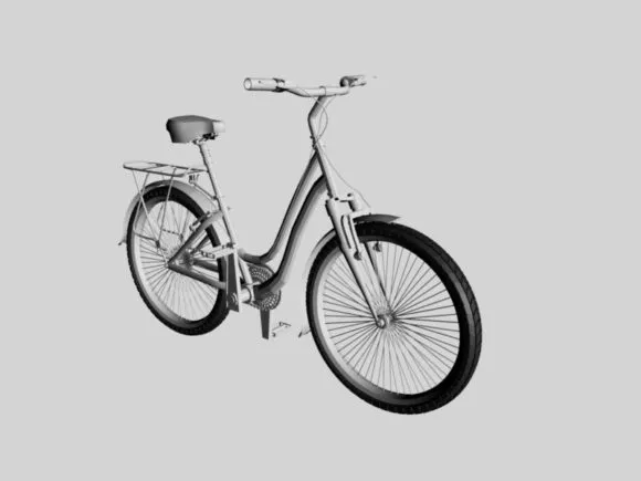 Lady Bicycle Small Wheel 3d model