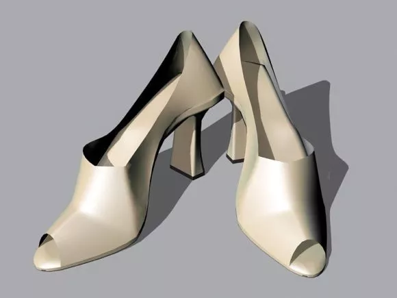 Lady Beach Slippers 3d model