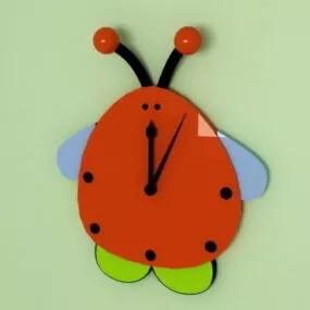 Ladybug Kid Wall Clock 3d model