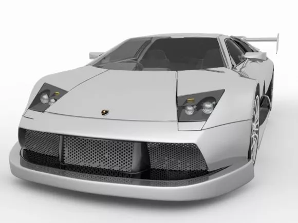 White Audi R8 Sports Car 3d model