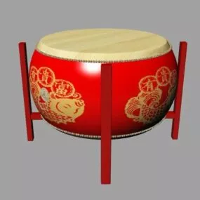 Large Size Chinese Drum 3d model