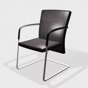 Cantilever Dining Chair Leather Back 3d model