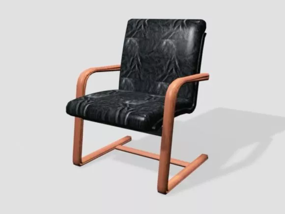 Console Table With A Chair Chinese Furniture 3d model
