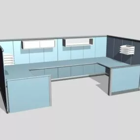 U Shape Office Cubicle 3d model