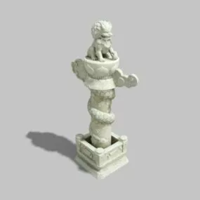 Lion Dragon On Pillar 3d model