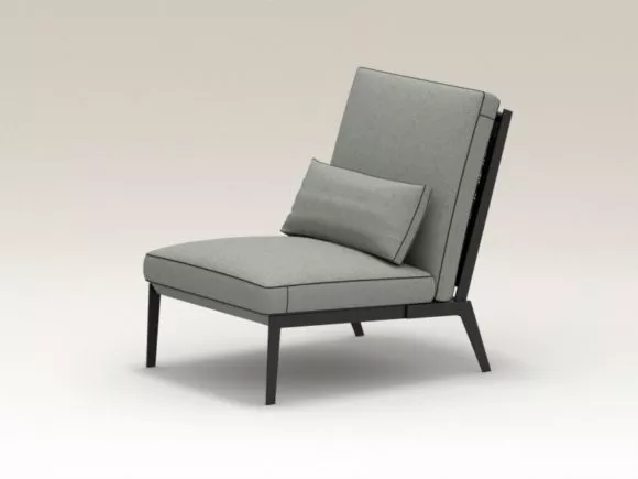 Black Chair Retro Style 3d model