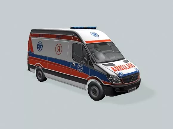 Lowpoly Old Van 3d model