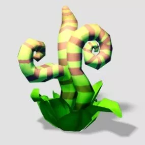 Low Poly Cartoon Plant 3d model