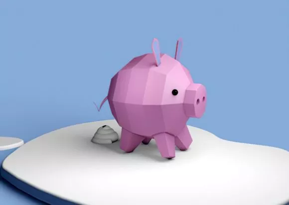 Low Poly Cartoon Pig 3d model Low Poly Cartoon Pig 3d model
