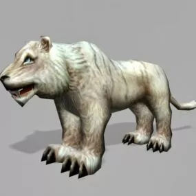 White Tiger Lowpoly Animal 3d model