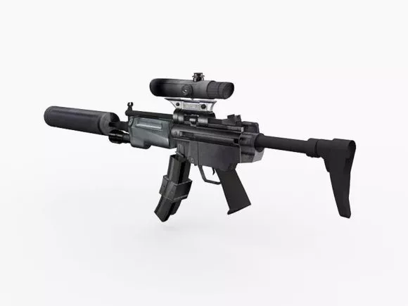 Mp5 Silencer Gun 3d model Mp5 Silencer Gun 3d model